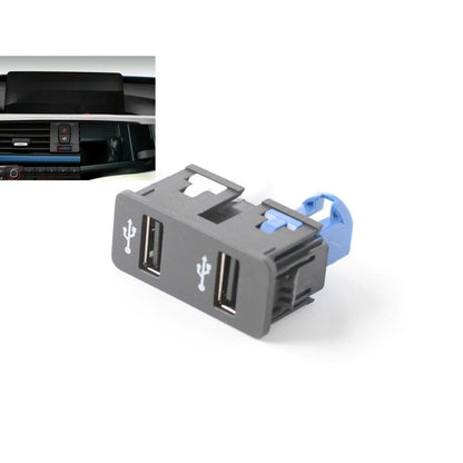 Dual USB Port Adapter for BMW Mini Cooper (2014–2021) Black ABS