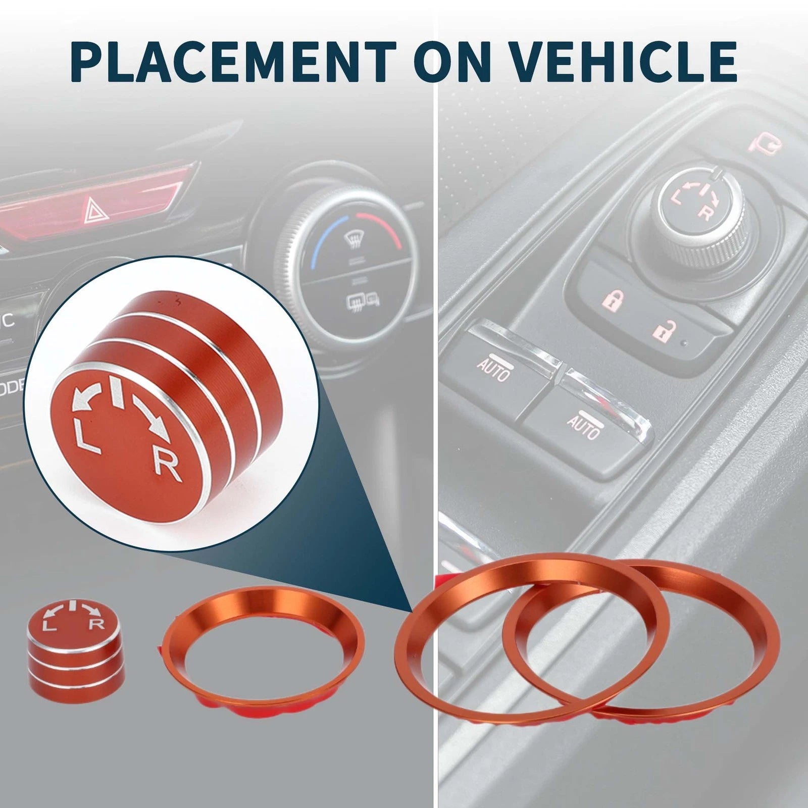 Heater Mirror Knob Cover Set Replacement for Subaru Forester 2019–2024
