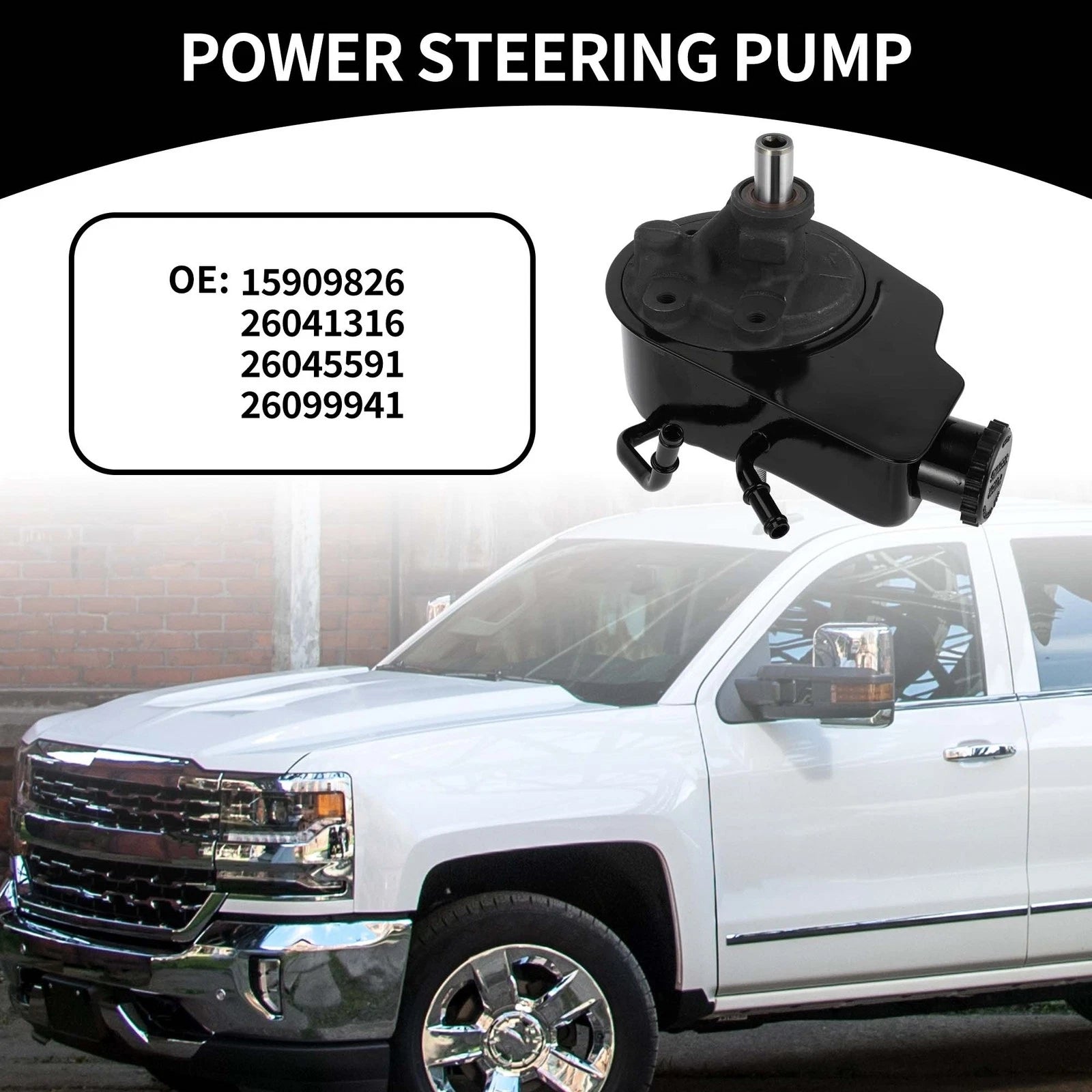 Power Steering Pump with Reservoir Replacement for Chevy Silverado 1500 (2003–2005)