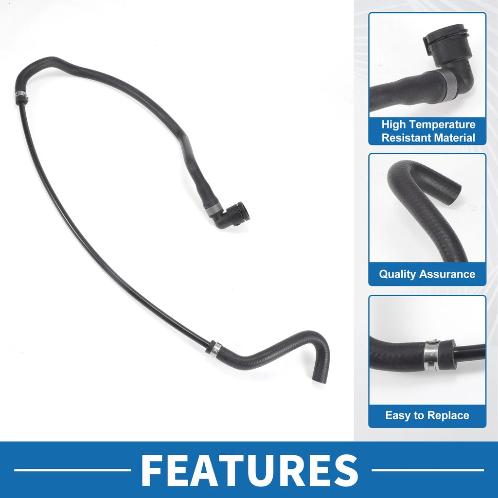 Engine Radiator Hose Replacement for BMW 750i 4.8L (2006–2008) Black Rubber