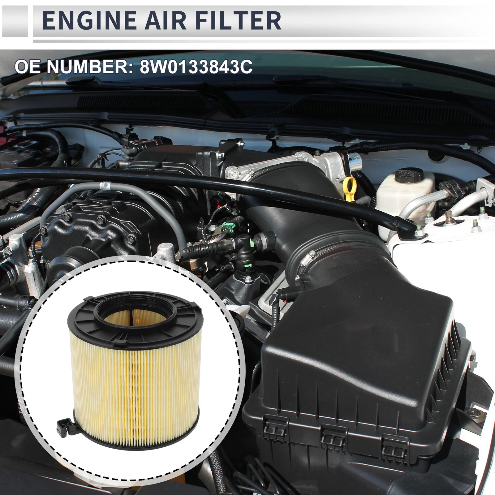 Car Engine Air Filter No. 8W0133843C for Audi A4 2.0L (2017–2020)