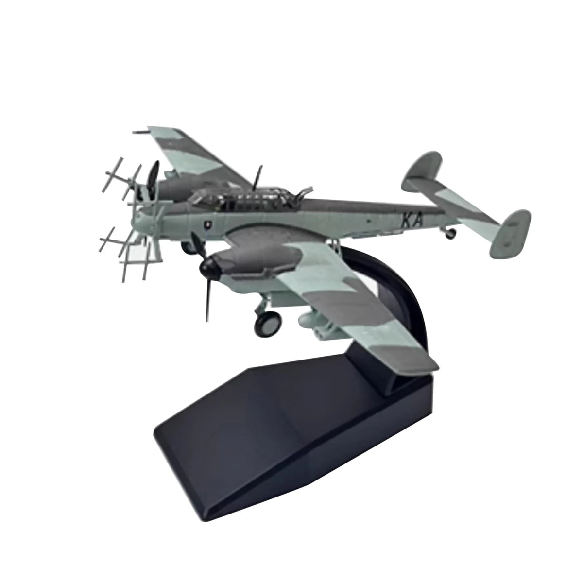 Diecast Alloy Messerschmitt BF110 Fighter Model with Stand (1/100 Scale)