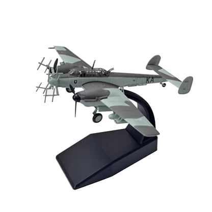 Diecast Alloy Messerschmitt BF110 Fighter Model with Stand (1/100 Scale)