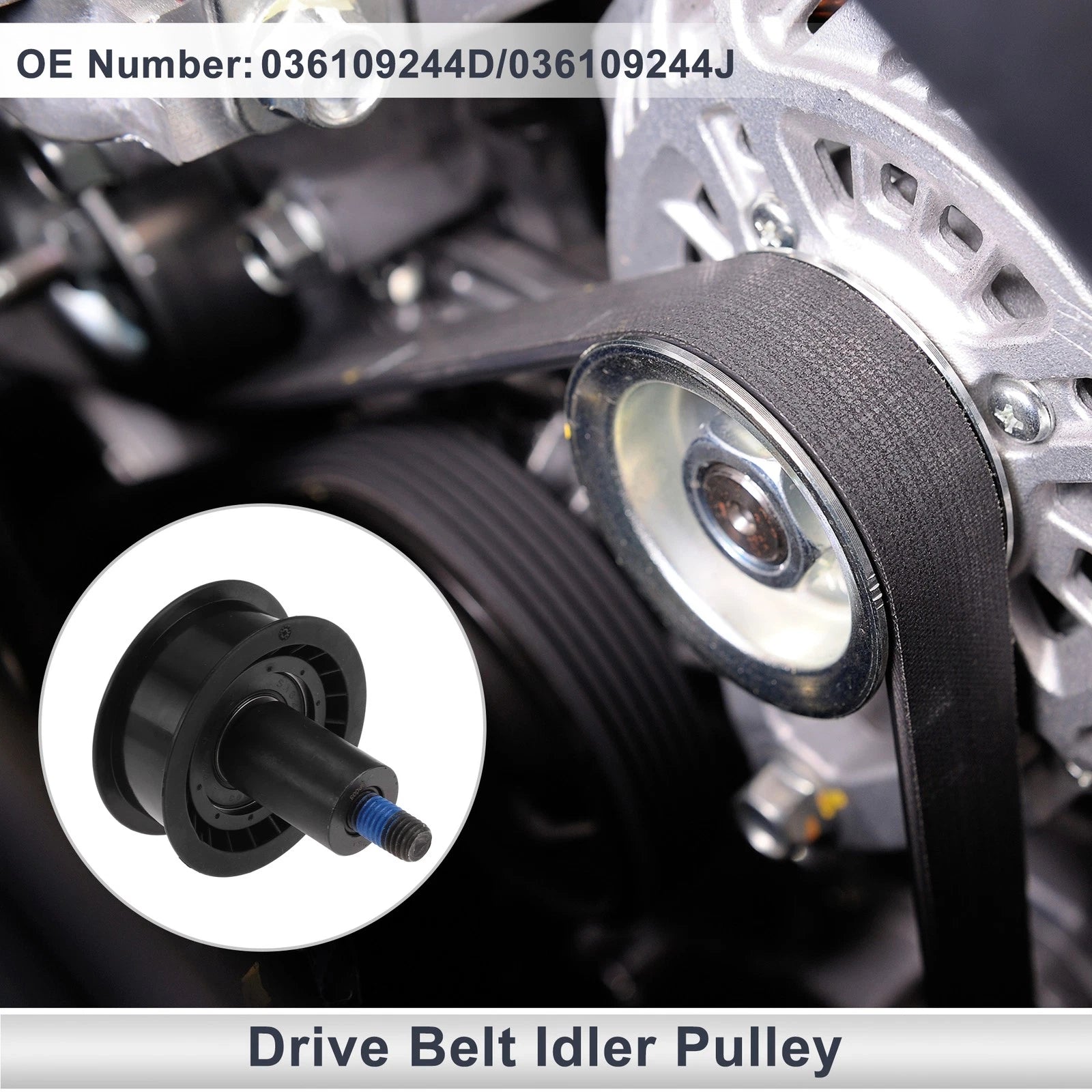Drive Belt Idler Pulley Replacement for Audi A4 (1997–2002) Rubber Wheel
