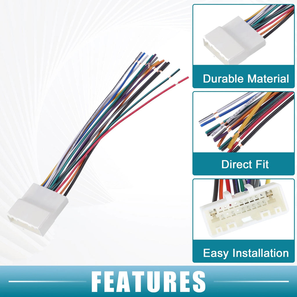 Car Stereo CD Player Wiring Harness with Antenna Adapter for Nissan (2005–2015)