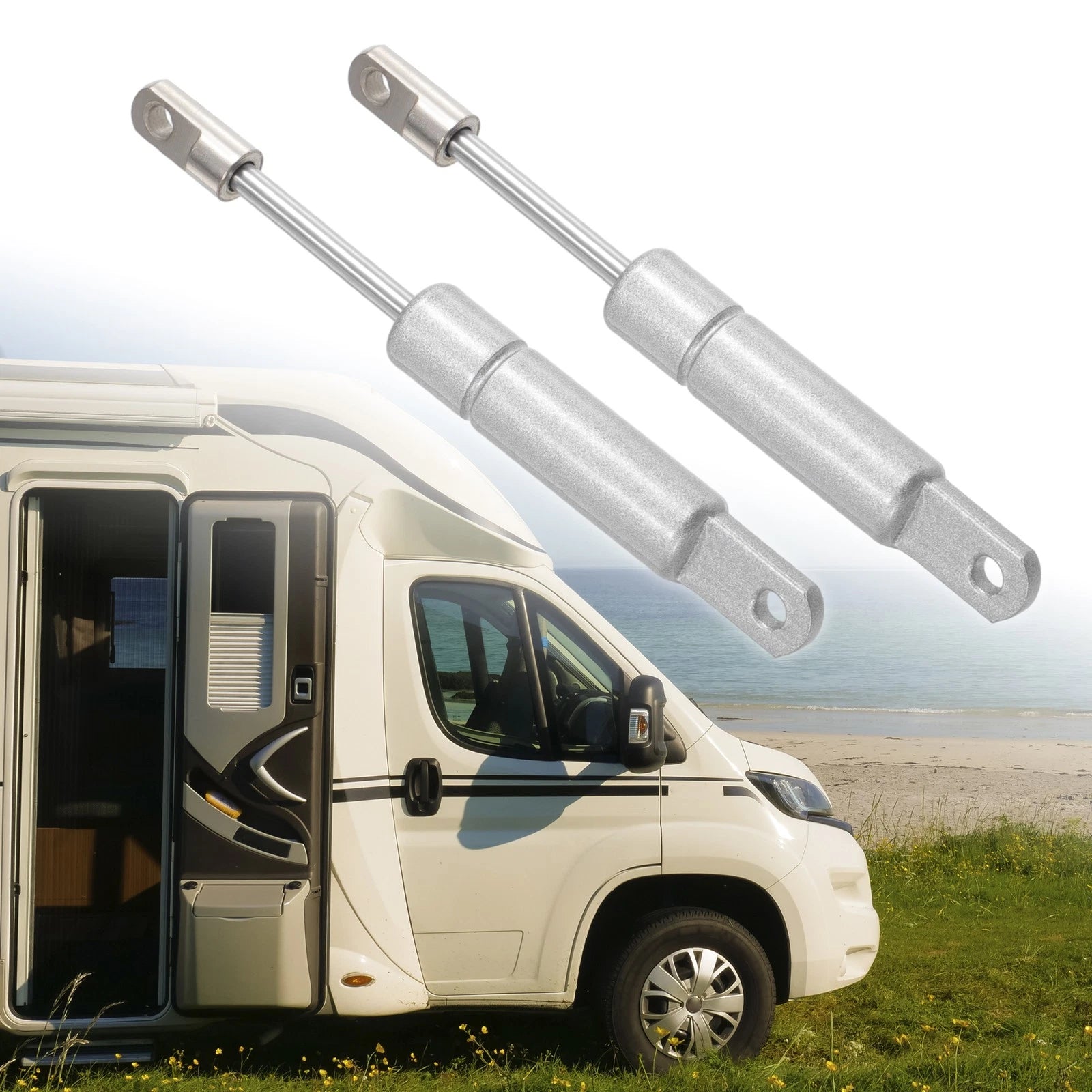 2 Pcs Lift Supports Struts for Universal Applications (4 Inch, Silver Tone)