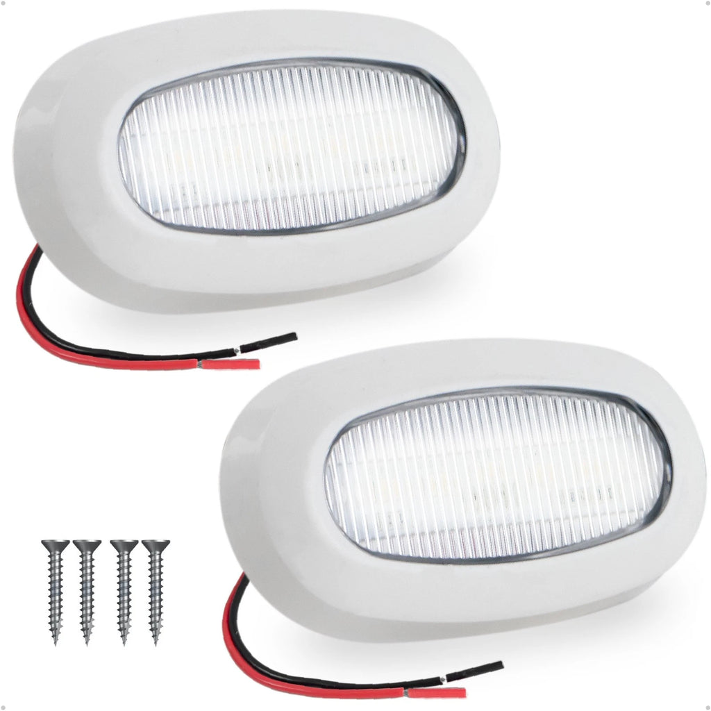 2X Oblong LED Courtesy Lights for Boat Interior