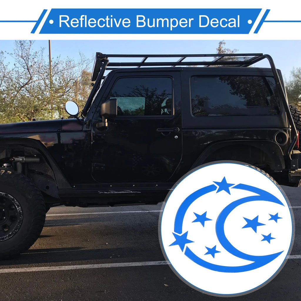 Reflective Bumper Decal for - Blue Moon & Stars