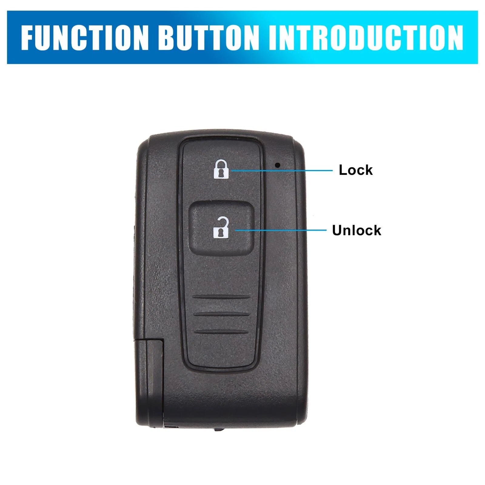 Key Fob Case Shell Replacement for Toyota Prius 2 Button (2004–2009)