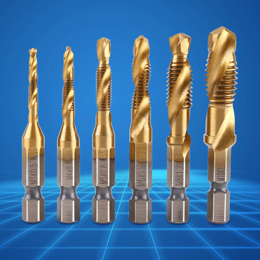 6x M3-M10 HSS Metric Tap Hex Shank Bit