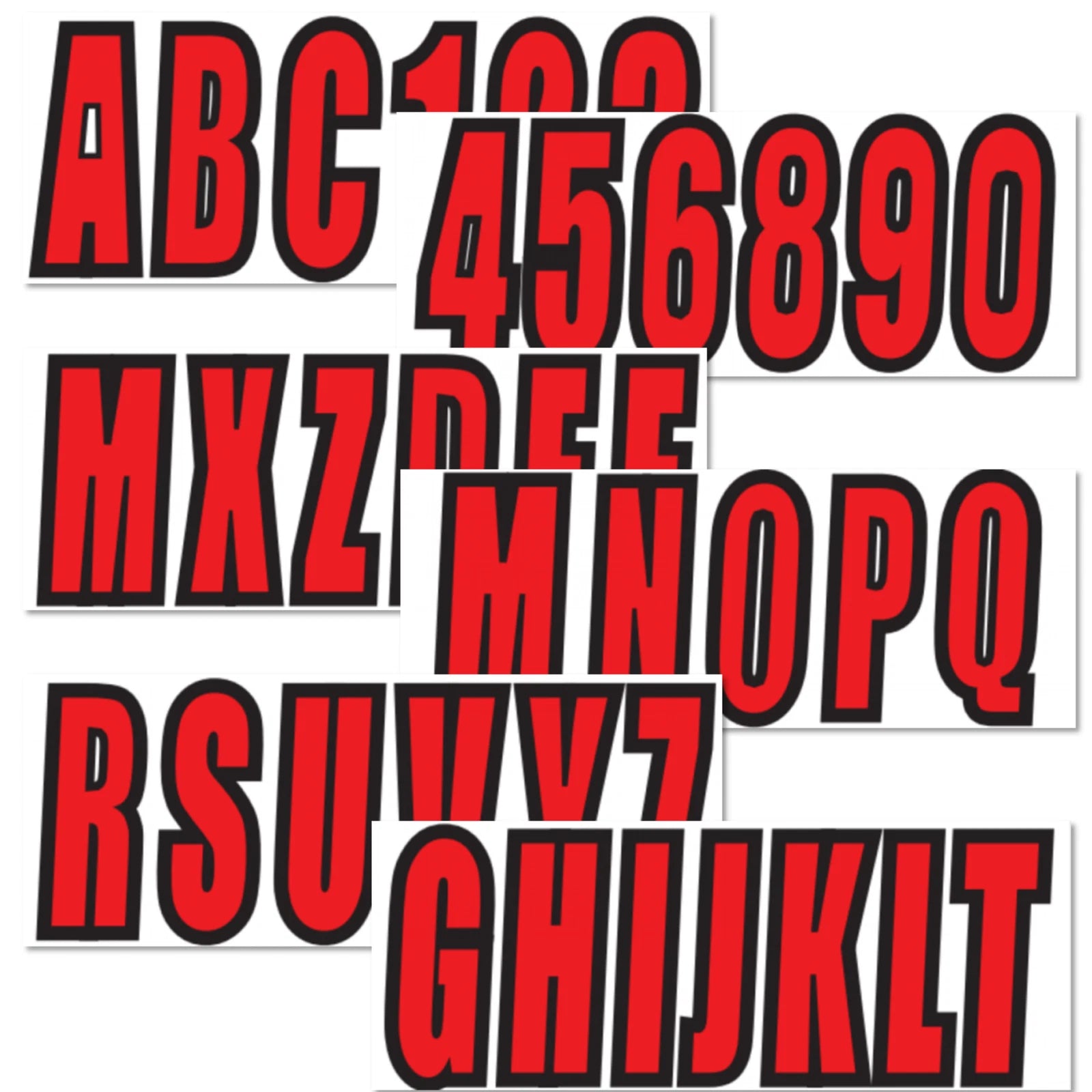 Decals Set of 4 Watercraft Registration Numbers for Boat JetSki (3")