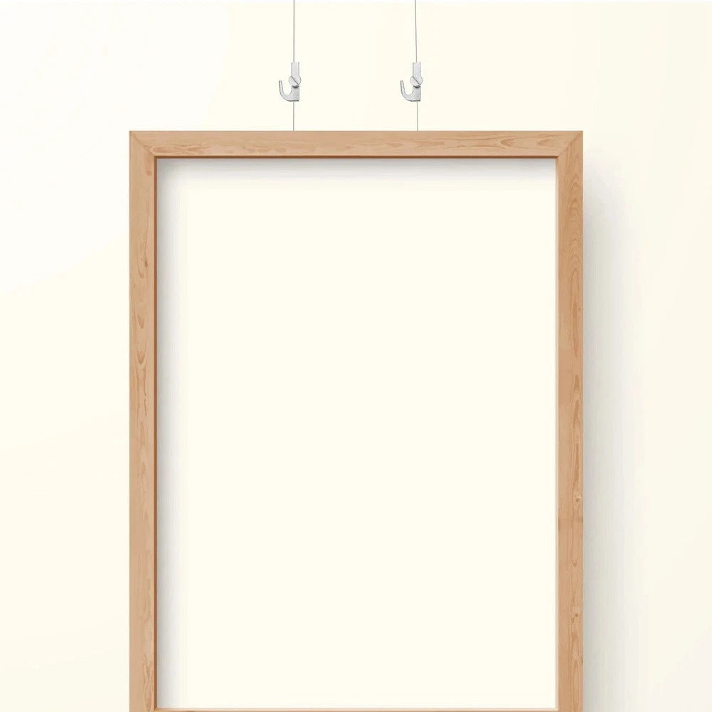 10 Silver Picture Hooks for Gallery Rails Wall Mounted (Adjustable Height)
