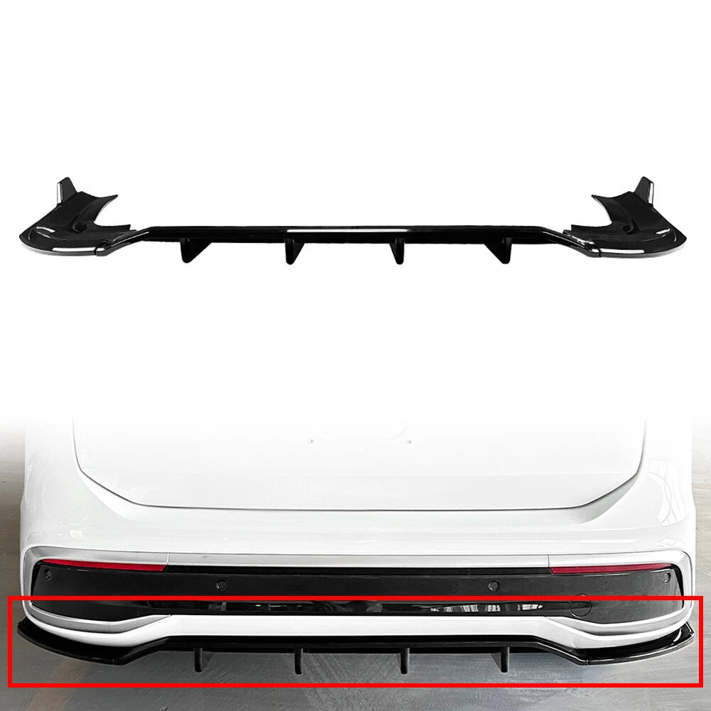 Rear Bumper Splitter Lip for VW Tiguan MK3 (2024–2025) Glossy Black