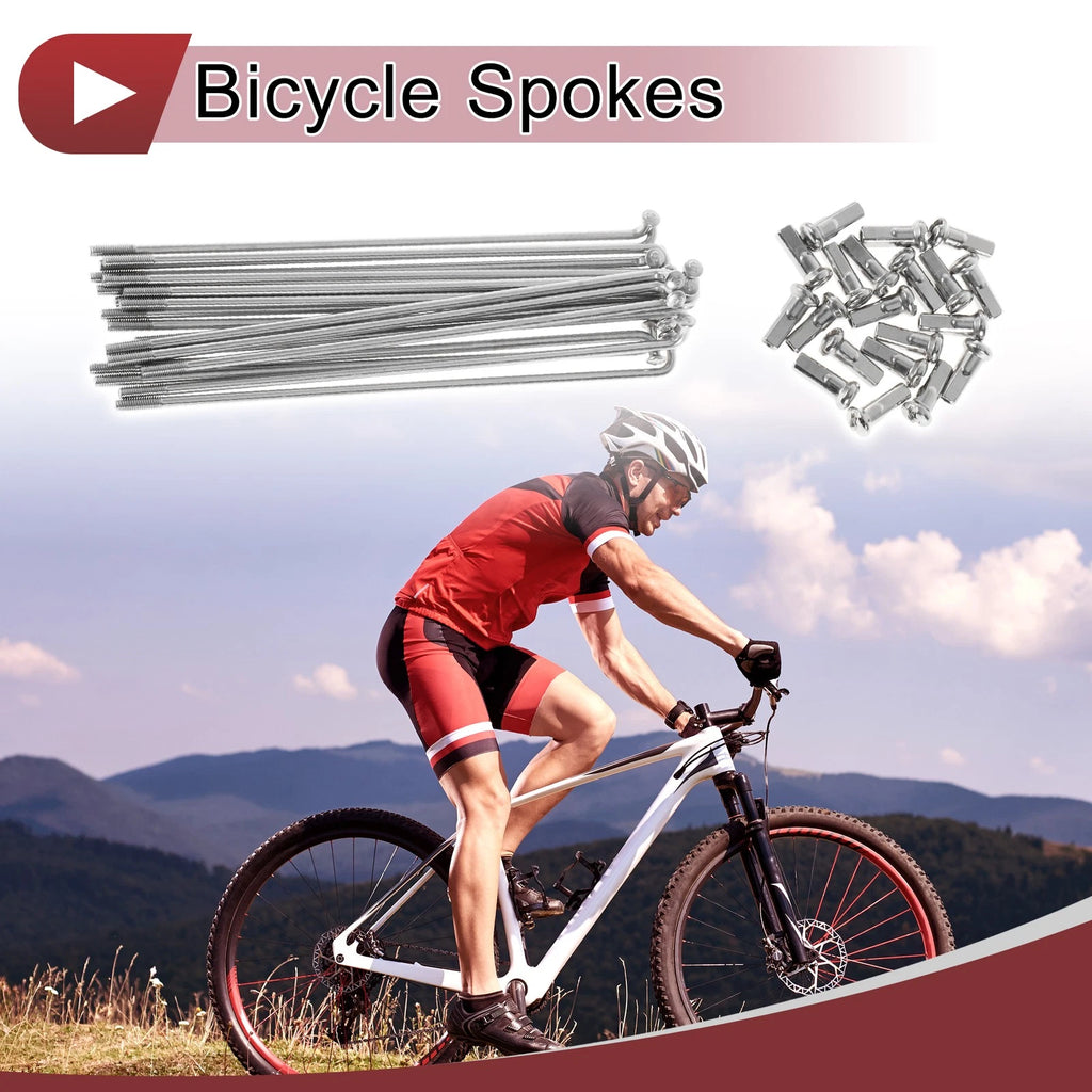 Bike Wheel Spokes 110mm Replacement Set for 13G Silver 304 Stainless (20)
