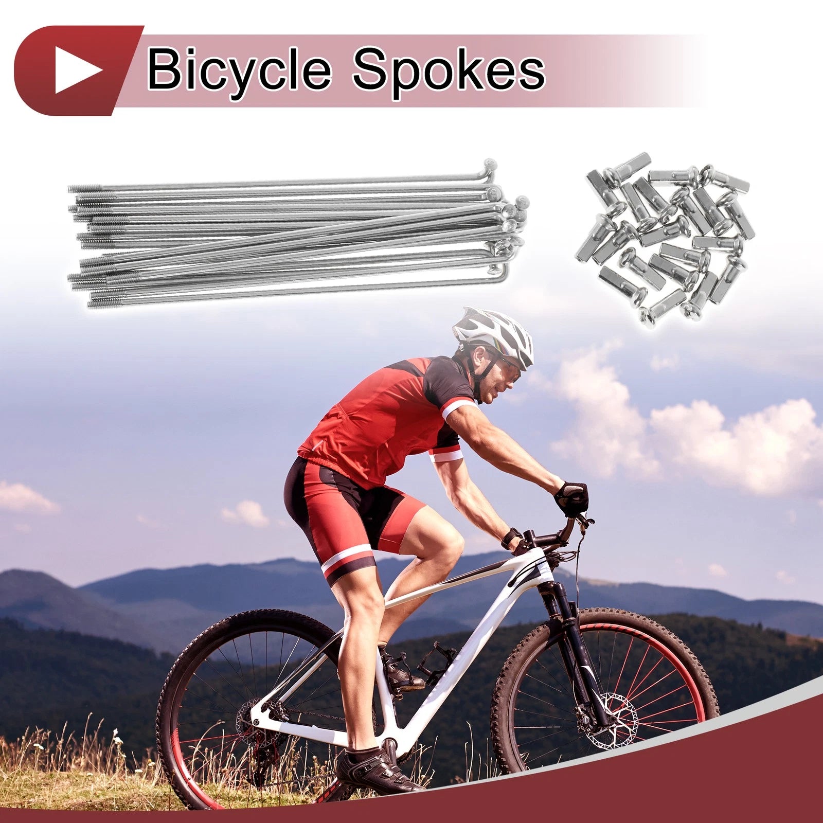 Bike Wheel Spokes 110mm Replacement Set for 13G Silver 304 Stainless (20)