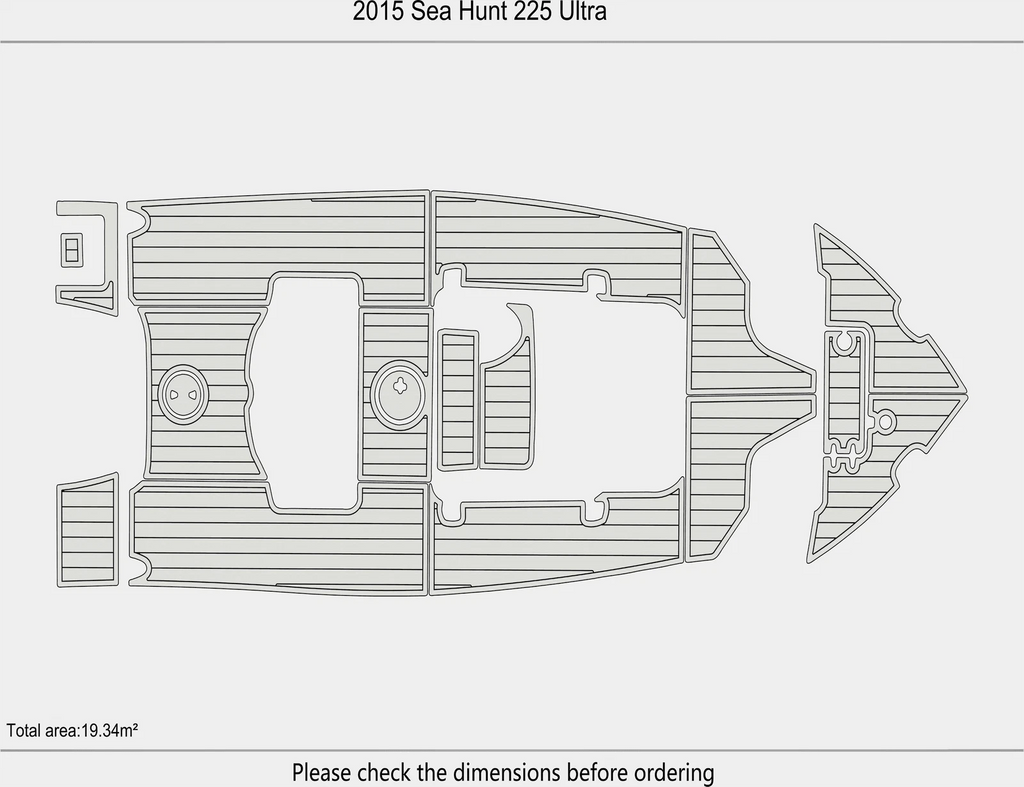 EVA Pad for Sea Hunt 225 Ultra (2015) - Faux Foam Cockpit Flooring Mat