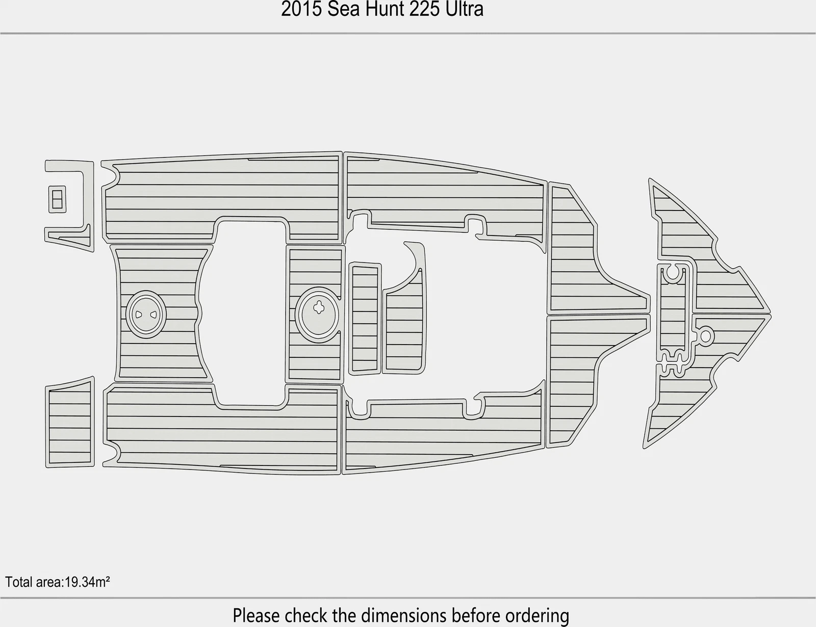 EVA Pad for Sea Hunt 225 Ultra (2015) - Faux Foam Cockpit Flooring Mat