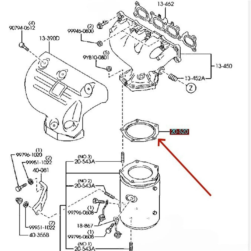 Manifold Gasket ZM01-20-520 for Mazda 323 (1998–2003)