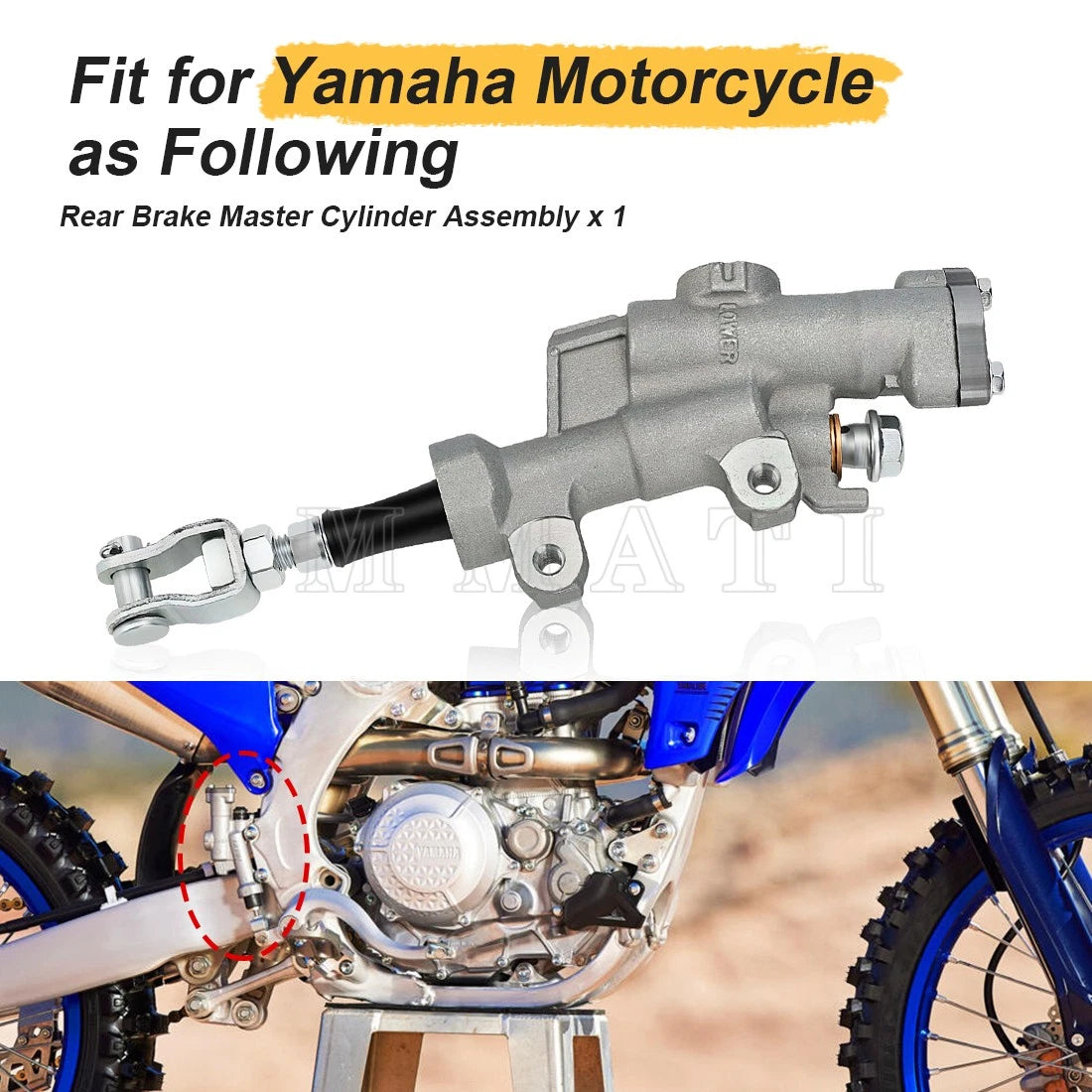 Rear Brake Master Cylinder for Yamaha WR450/WR450F (2003–2022) #33D-2583V-00-00