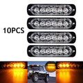 10x Amber 6 LED Strobe Lights for Universal 12V 24V