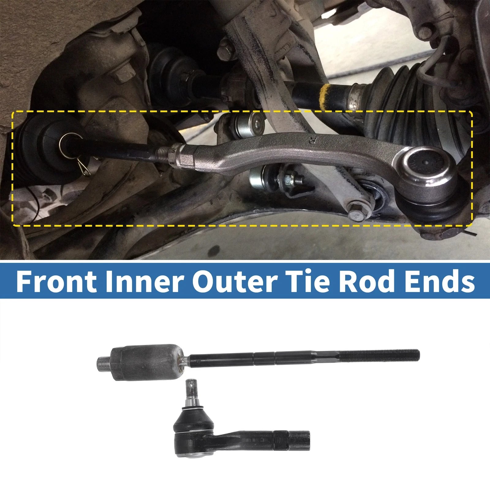 4PCS Inner Outer Tie Rod End Link Set Front for Ford Explorer (2002–2003)