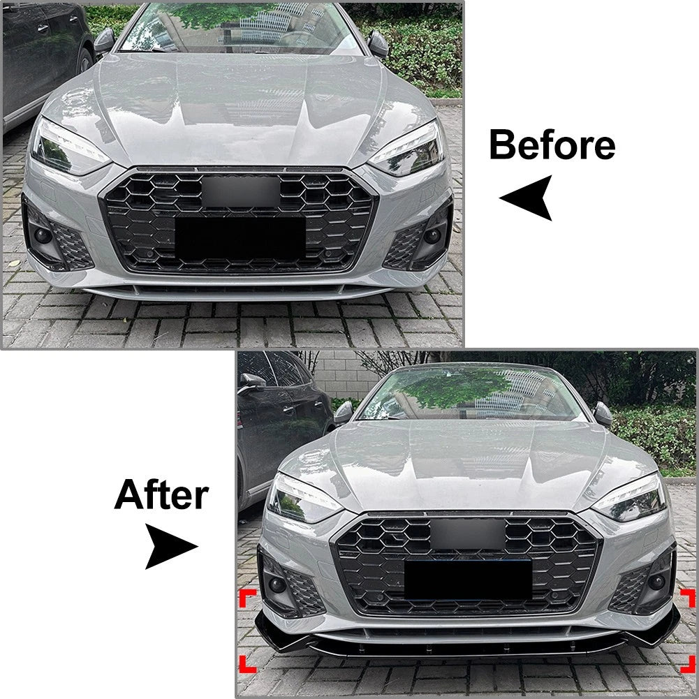 Front Bumper Splitter Lip for Audi A5 Sline S5 8W6 (2020–2024)