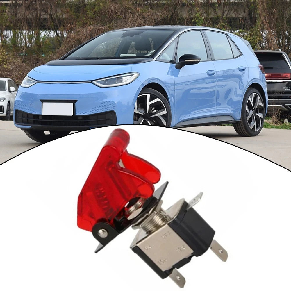 12V 20A LED Toggle Switch with Cover for Car and Boat Use