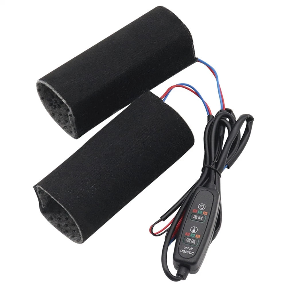 Electric Heated Motorcycle Hand Grips Adjustable Handlebar Cover Warmer Handle