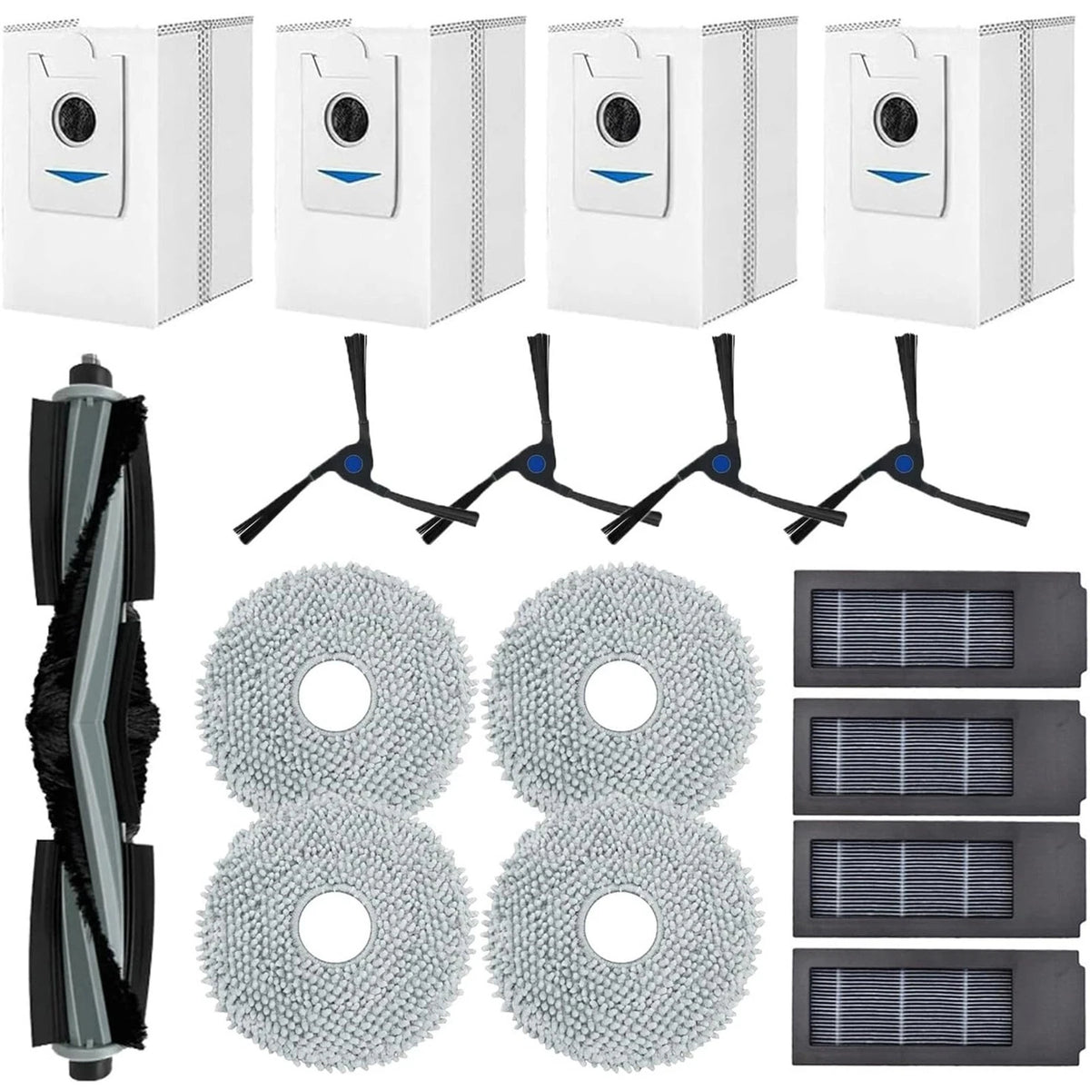 17PCS Main Brush Mop Cloth & Dust Bags Set for Ecovacs Deebot (2016–2023)