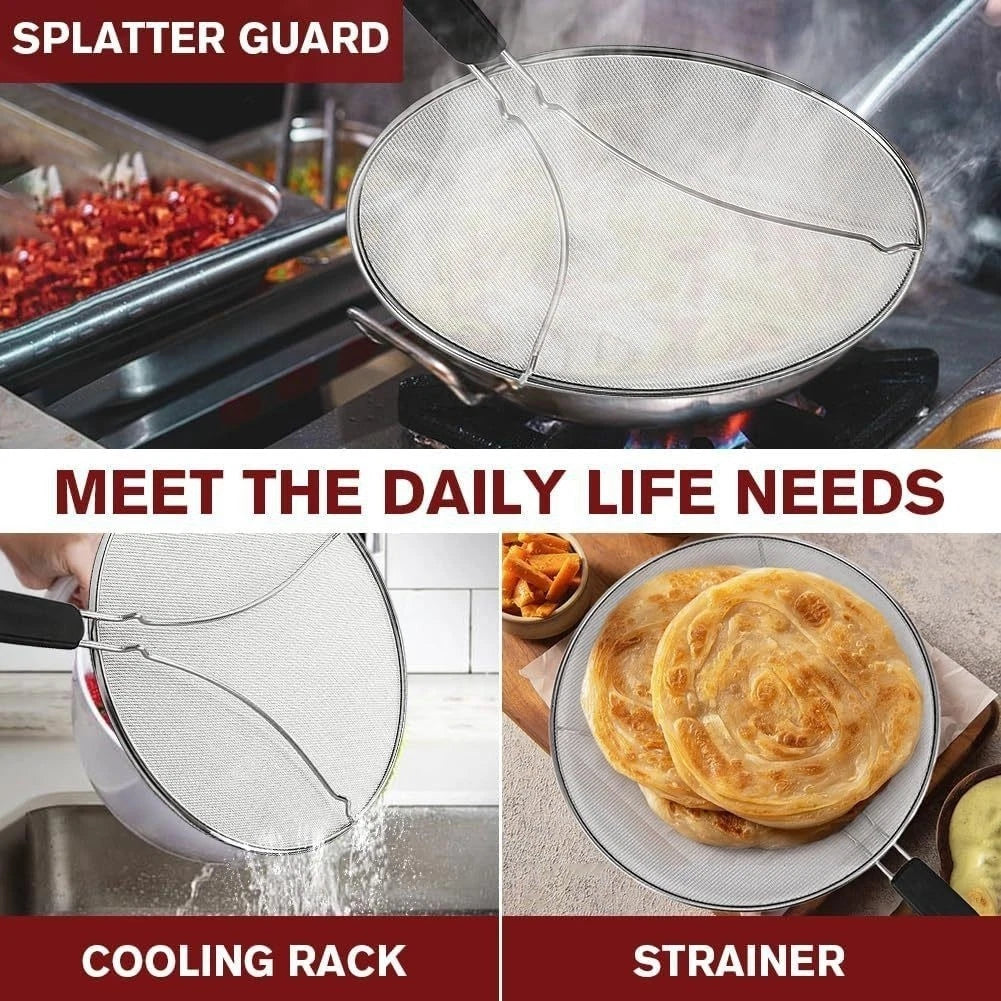 13 Inch Stainless Steel Splatter Guard for Various Cookware