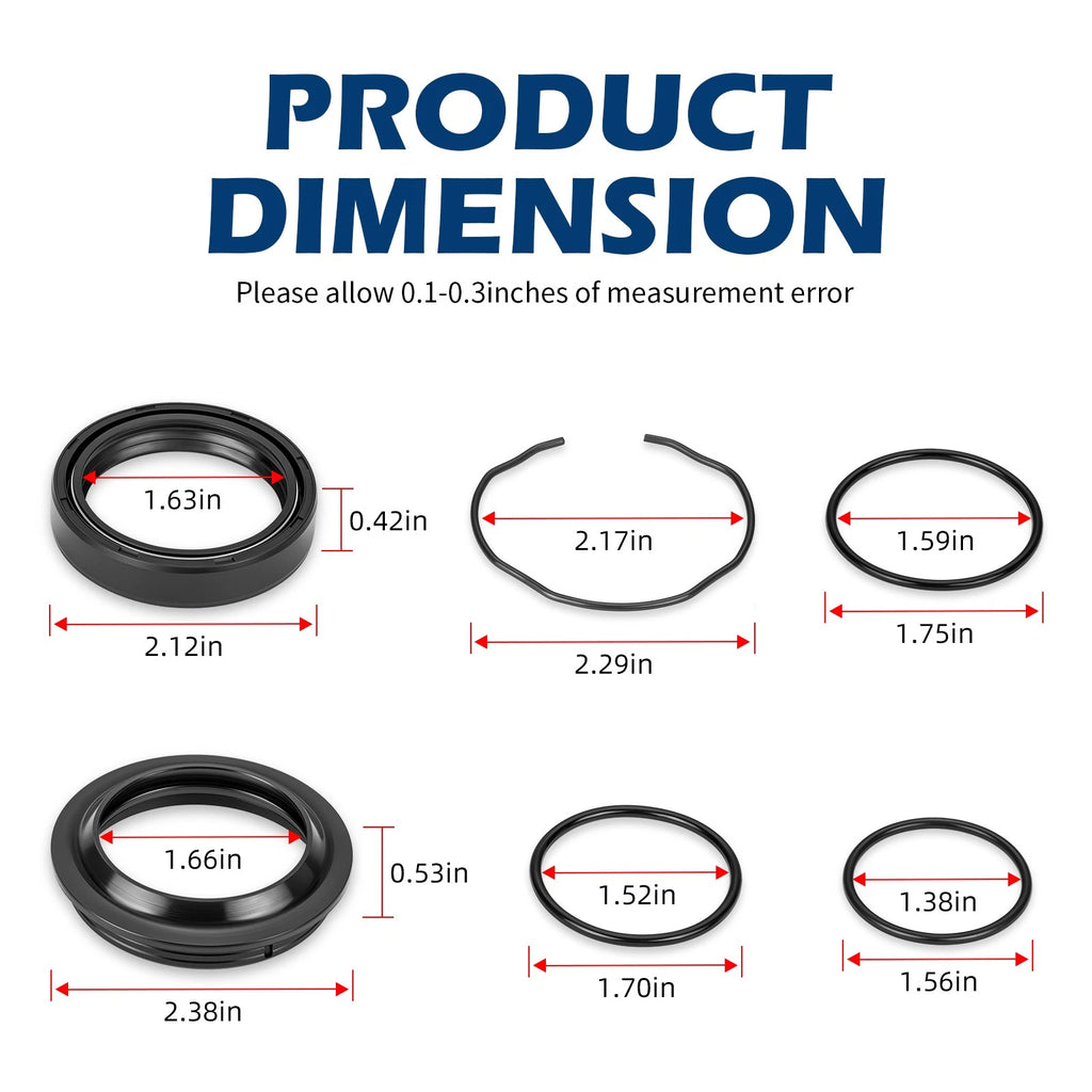 Front Fork Dust Seal O-Ring Kit for Suzuki GSXR600 GSXR750 (2004–2005)