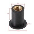 10X Screen & Fairing Rubber Well Nut M5 Brass Wellnuts for Motorcycle T9
