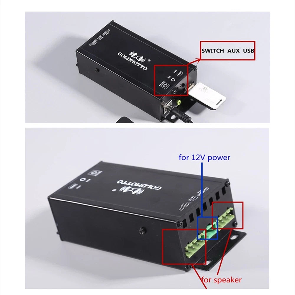 12V Motorcycle Speakers Audio Amplifier Bluetooth Sound System for Motorcycle