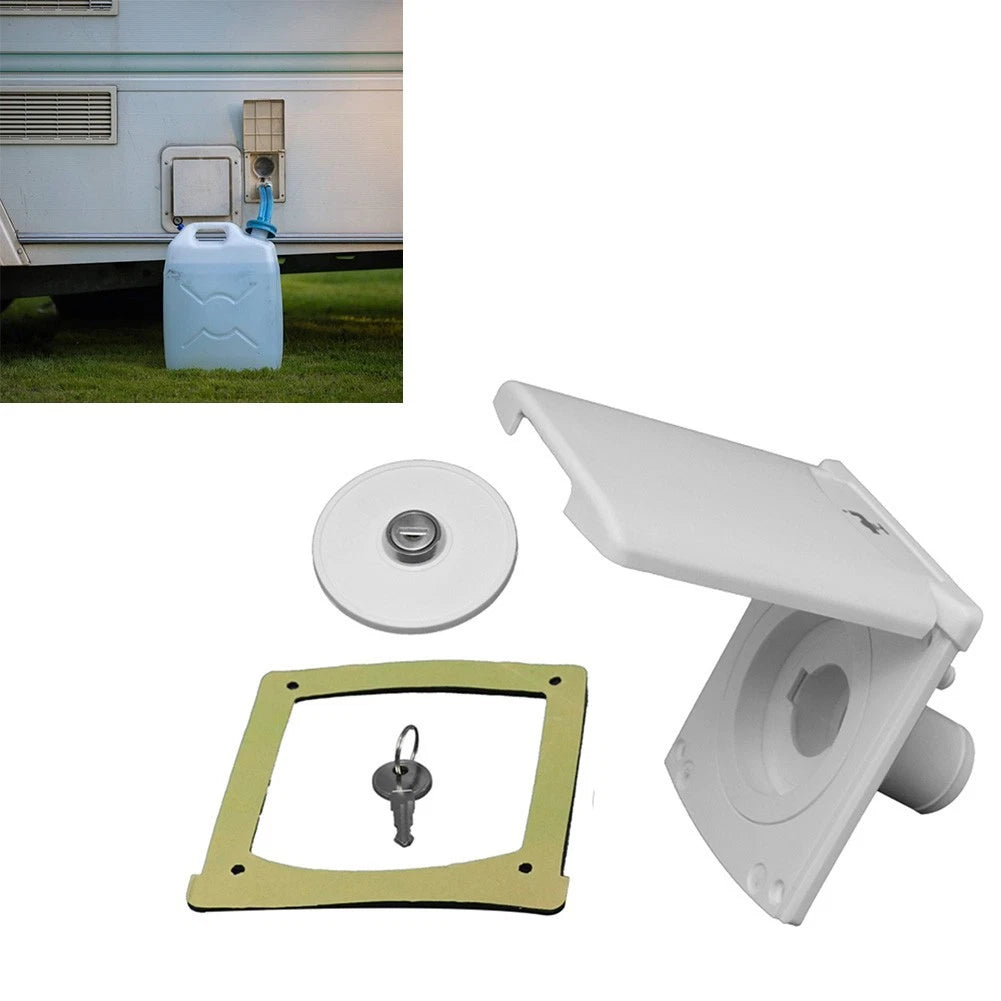 RV Water Inlet Gravity Fill with Magnetic Lock Cover for Fresh Water System