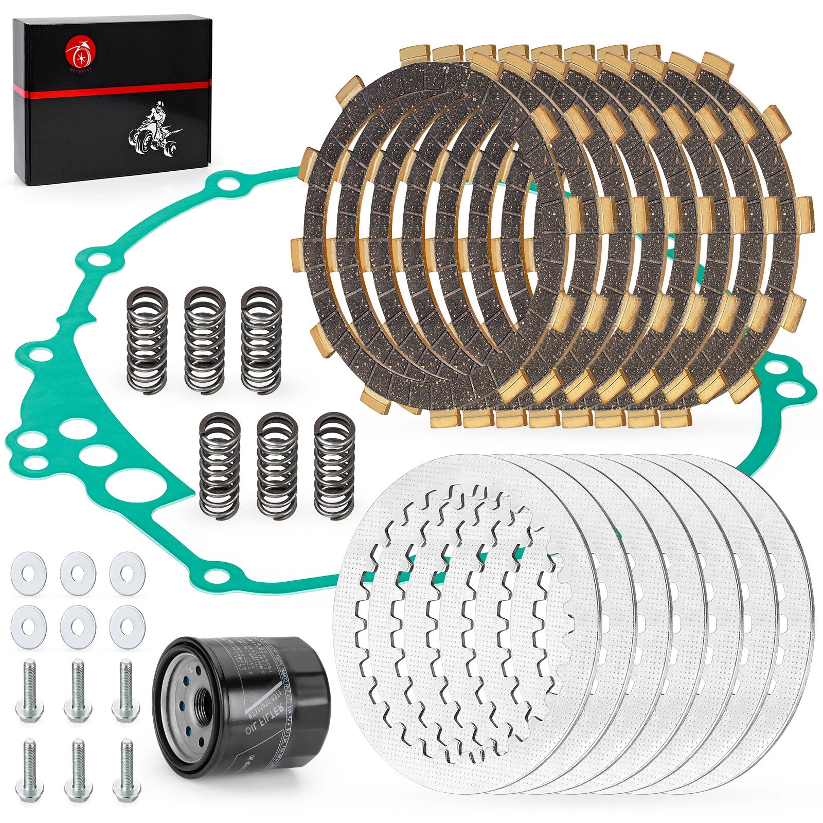 Clutch Friction and Steel Plates Kit w/ Gasket for Yamaha FZ6 (2005–2009)