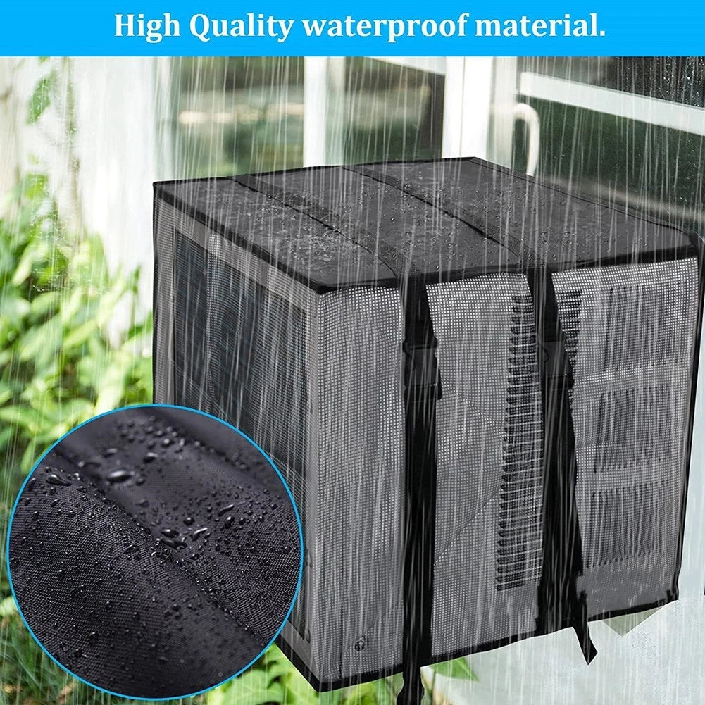 Outdoor Cover for AC Units 43x30x33cm Waterproof Ventilated Mesh Black