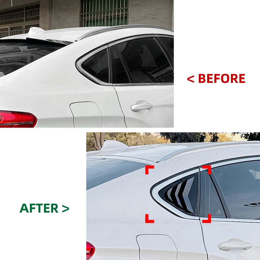 Rear Window Louver Shutter Cover for BMW X6 F16 (2015–2019) Gloss Black