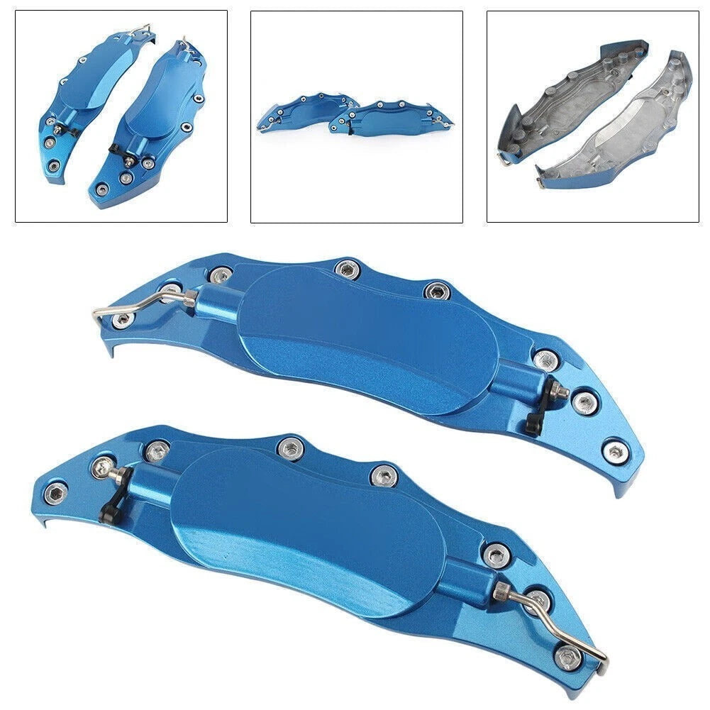 2X 3D Metal Brake Caliper Covers for Universal Fit (Front & Rear) - Blue