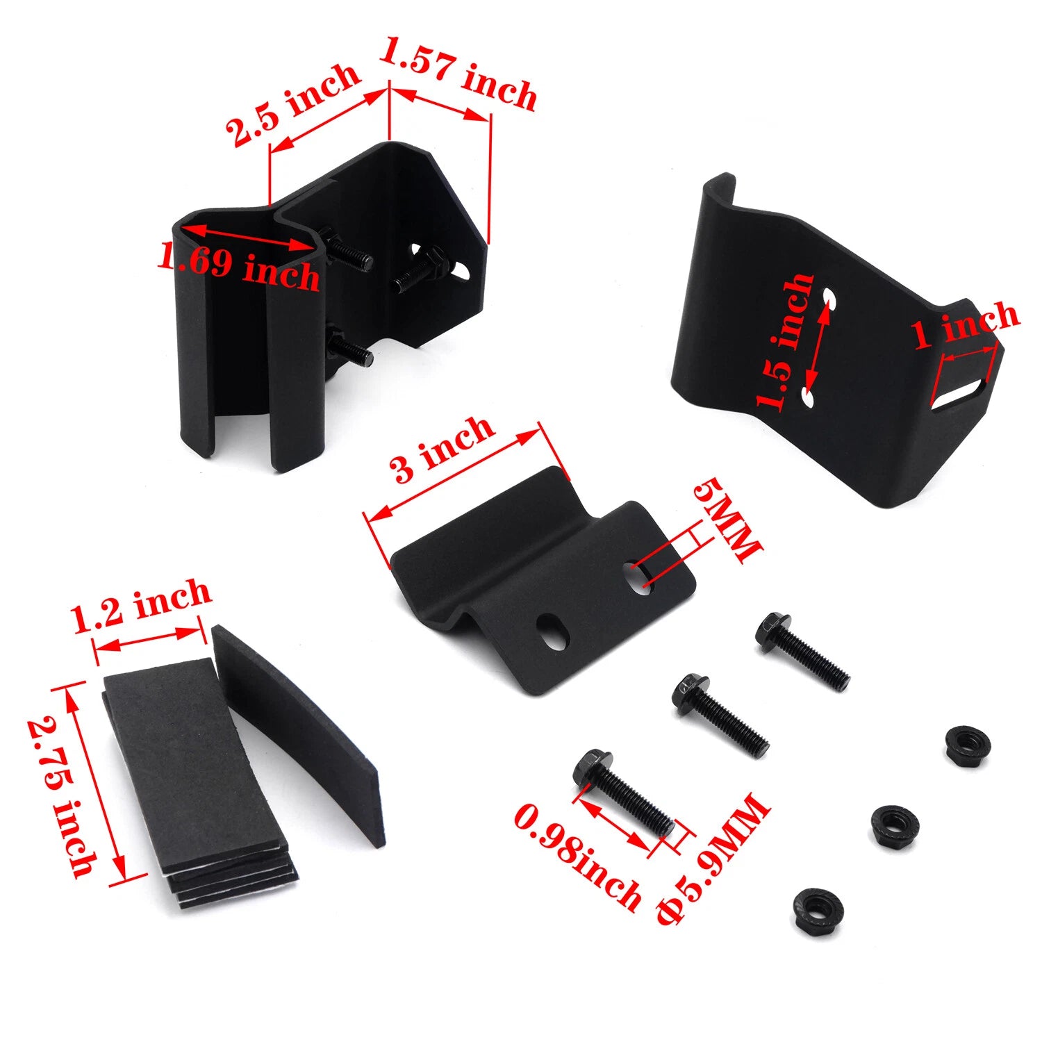 50" LED Light Bar Windshield Bracket for Polaris Ranger (Pro-Fit Cage)