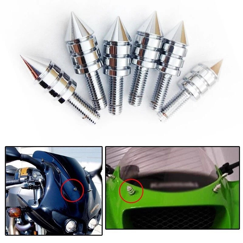 Spike Windshield & License Plate Bolts for Motorcycle (5mm Thread)