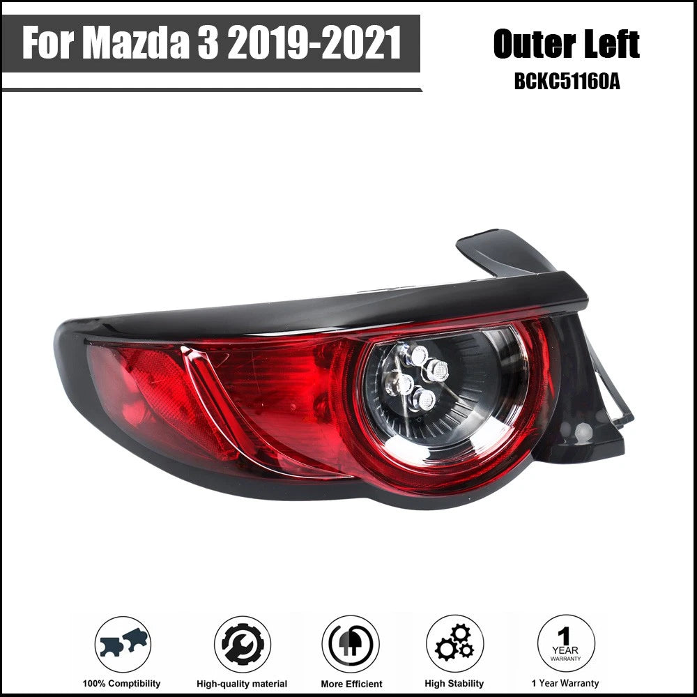 LED Outer Driver Tail Light Assembly for Mazda 3 (2019–2021)