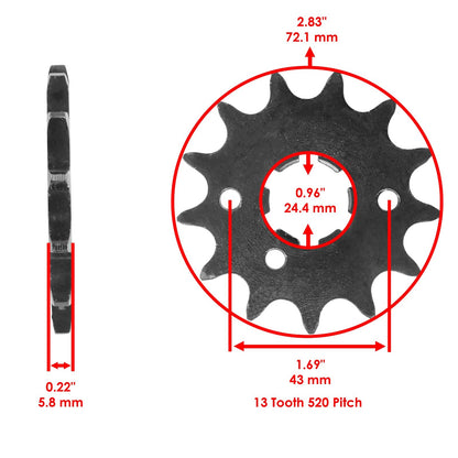 O-Ring Drive Chain and Sprockets Kit for Yamaha Warrior 350 YFM350X (1989–2004)