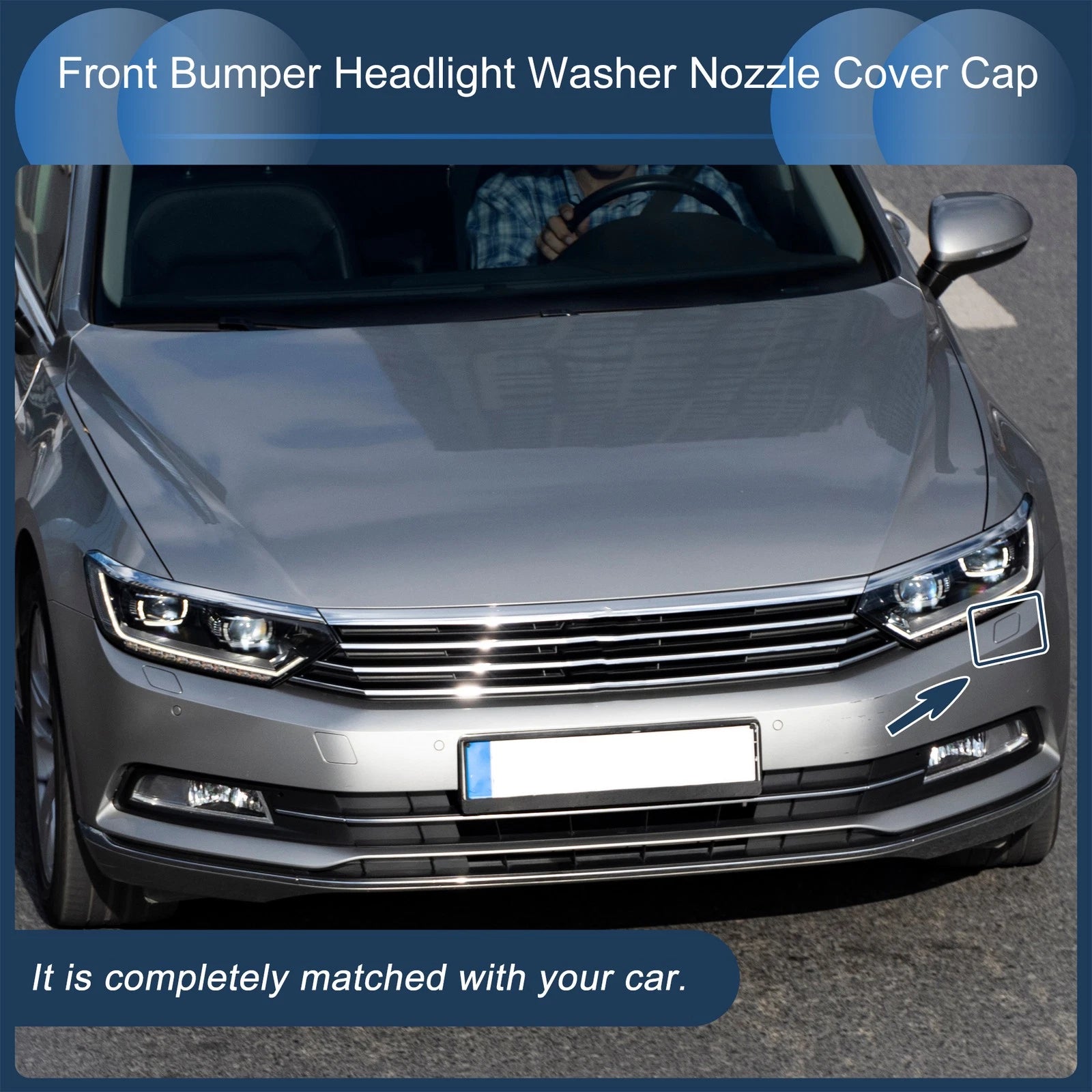 Front Left Washer Nozzle Cover Cap Replacement for Volkswagen Passat B8 (2015–2022)