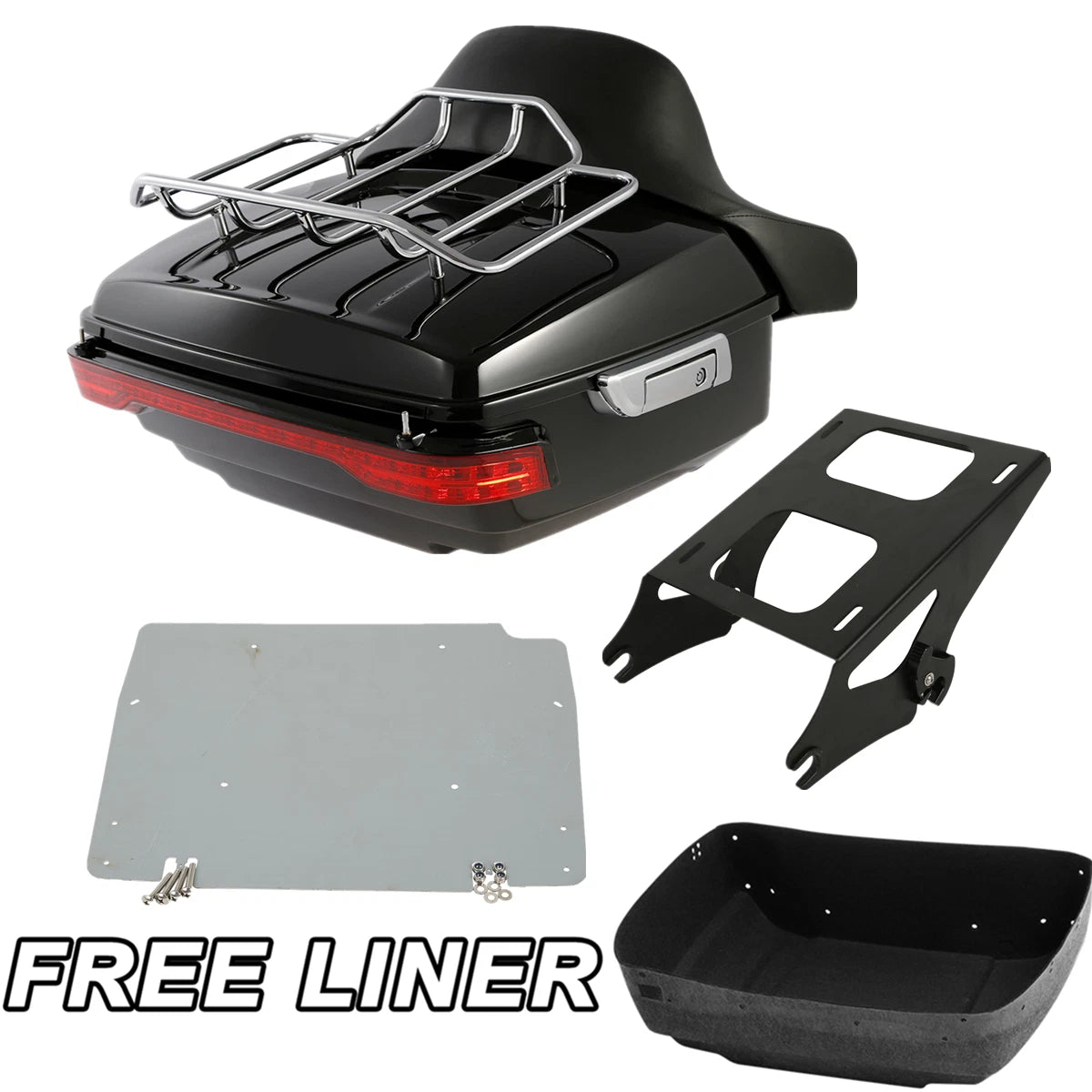 Trunk Pad Rack Light Mount Base Plate for Harley Touring Glide (2014–2025)
