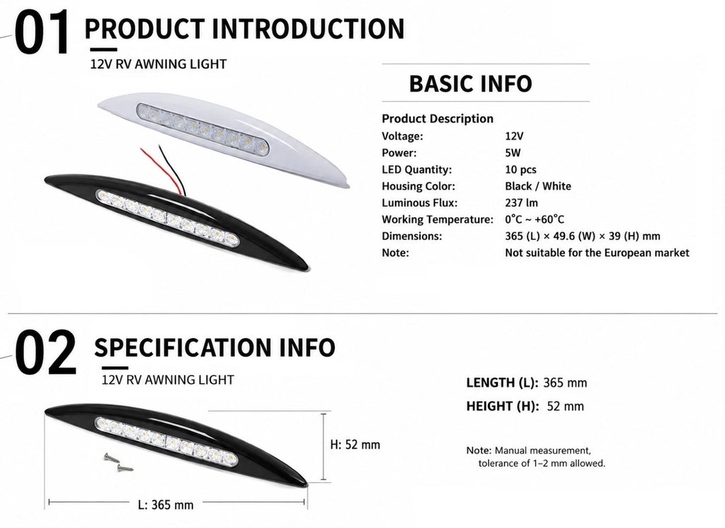 Awning Light for RV (237 Lumens Output)