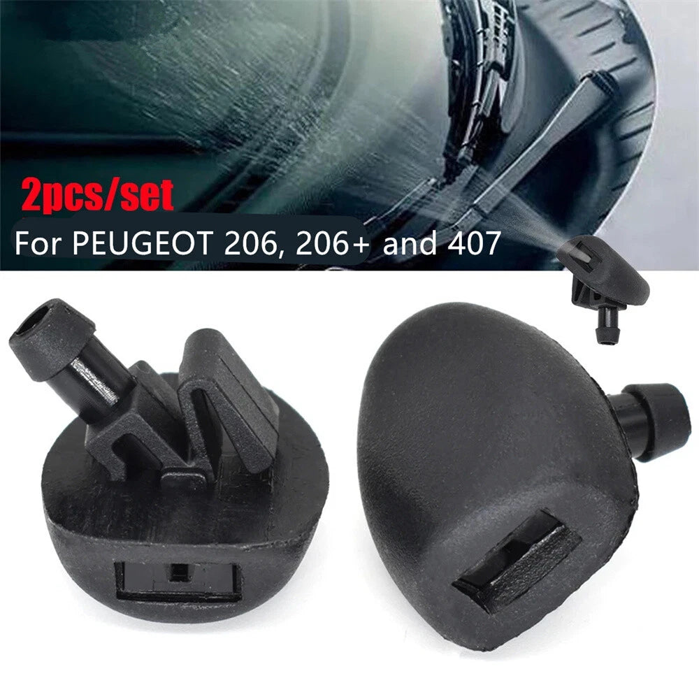 2Pcs Front Windshield Wiper Washer Nozzle For Citroen C2 C5 Peugeot 206 206+ 407