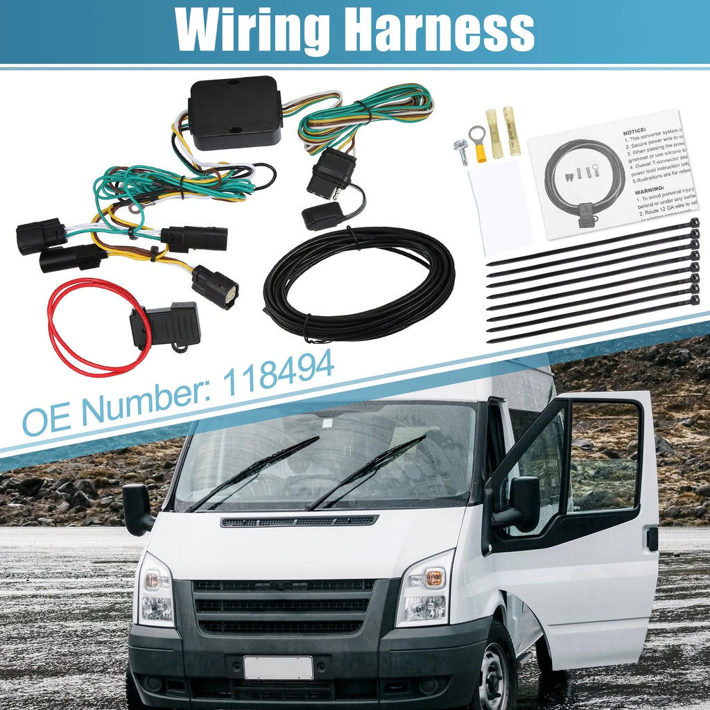 Trailer Wiring Harness 4 Pin Replacement for Ford Transit-150 250 (2015–2022)