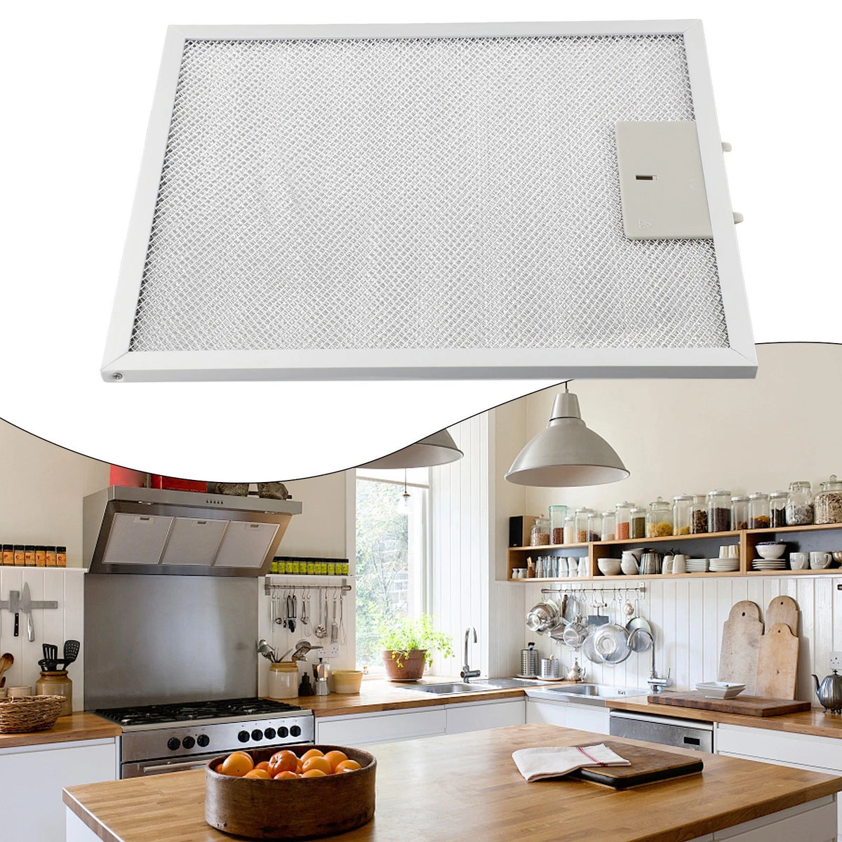 Silver Hood Filter for Efficient Air Circulation 300 x 252 x 9mm