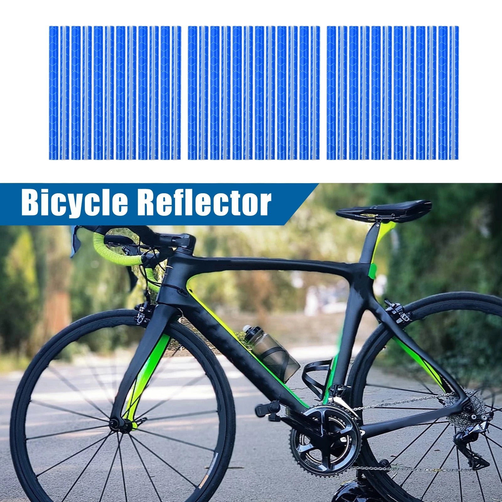 36 Pcs Bike Reflector Outer Reflective Set for Bicycle (Blue) (ABS) (2019–2025)