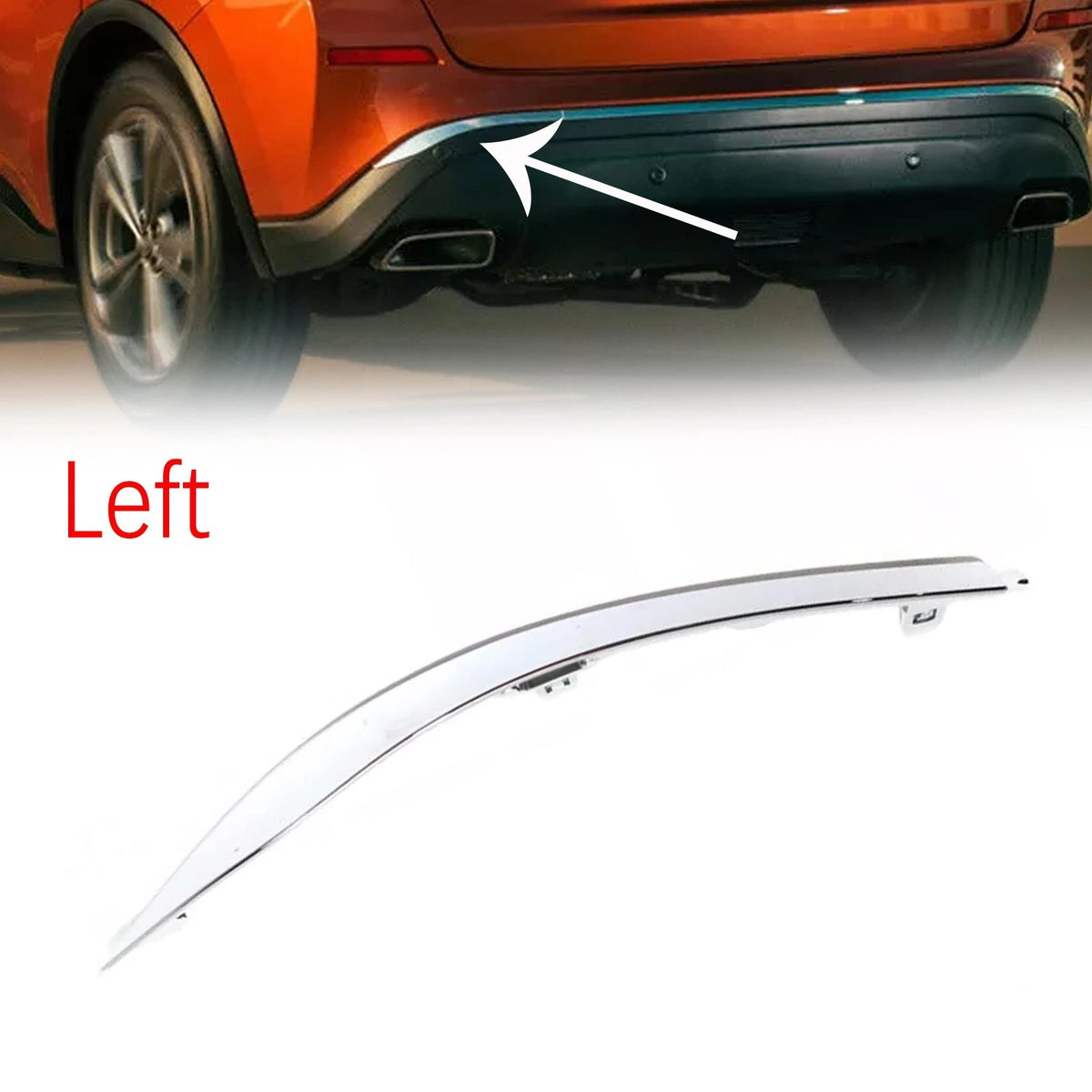 Rear Left Bumper Chrome Molding Trim for Nissan Murano